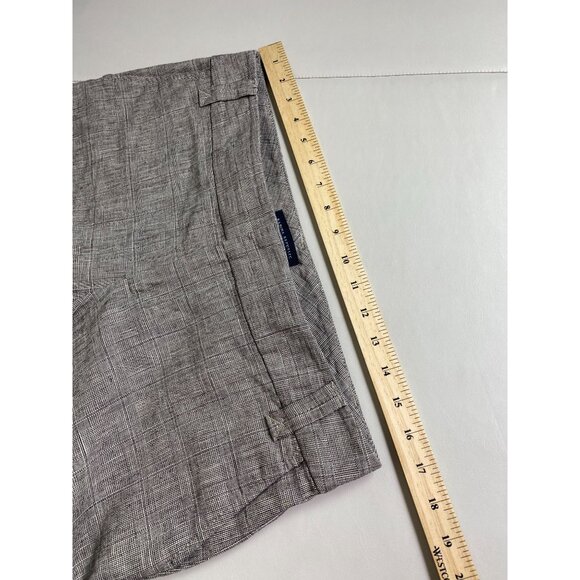 Banana Republic Linen Blend Plaid Bermuda Shorts Size 8 Brown Capsule Classic - Picture 5 of 16
